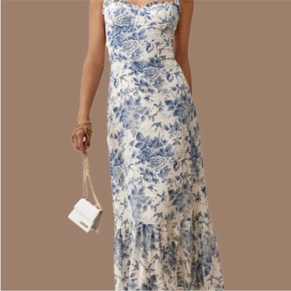 Reformation Dresses & Skirts - Reformation Nikita Blue and White Floral Dress in Pompadour, size 4